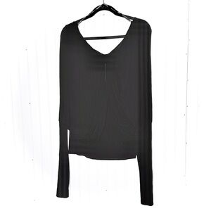 James & Joy Twisted Front Long Batwing Sleeved Top Blouse Size Large